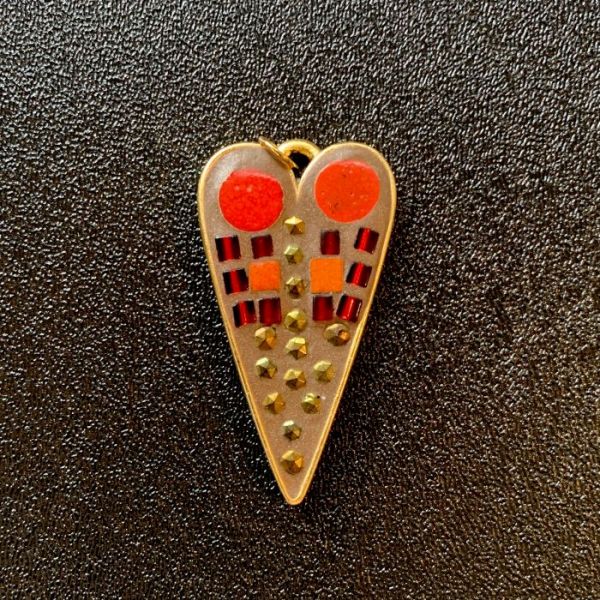 Red Heart Gothic in Mosaic Jewelry at Windy Sea Designs