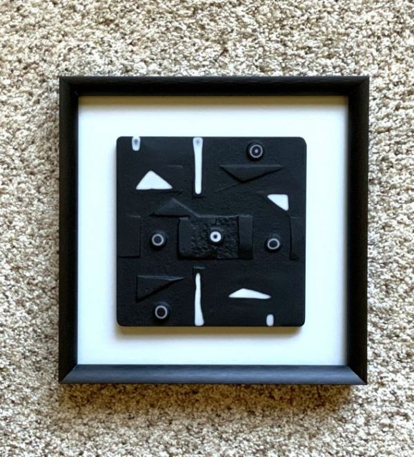 Black and White Bas Relief in Fused Glass at Windy Sea Designs