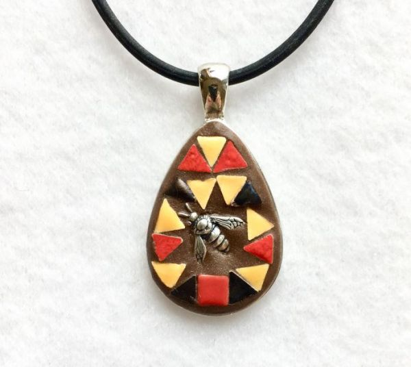 Bee Teardrop in Mosaic Jewelry at Windy Sea Designs