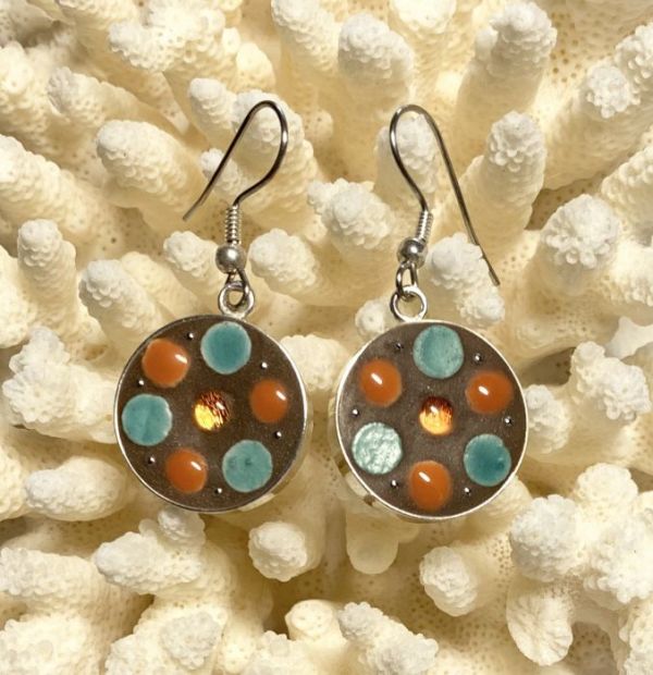 Moroccan Moon Earrings in Mosaic Jewelry at Windy Sea Designs