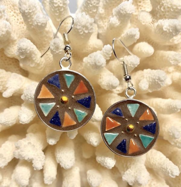 Pinwheels in Mosaic Jewelry at Windy Sea Designs