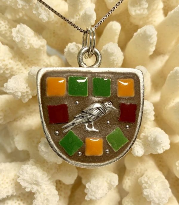 Silver Raven in Mosaic Jewelry at Windy Sea Designs